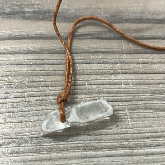 Natural Clear Quartz Cylinder Necklace - Picture 7 of 14